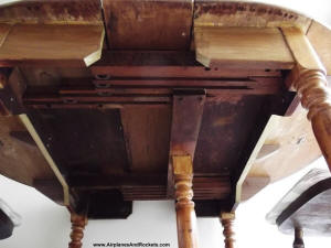 Antique dining room table (Underside of original table) - Airplanes and Rockets