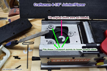Craftsman 4-1/8" Jointer/Planer Out-feed Support Adjustment - Airplanes and Rockets