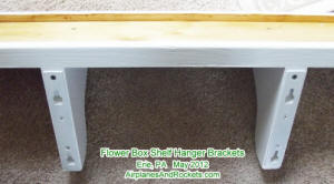 1/8" Aluminum flower box shelf hangers installed - Airplanes and Rockets
