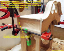 Gluing Grandmother Clock Crown Side Components to Hood- Airplanes and Rockets