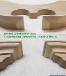 Step 60: Lorraine Grandmother Clock Crown Components C4 & C5 Mitered - Airplanes and Rockets