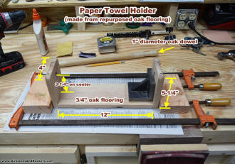 Oak Paper Towel Holder - Gluing & Clamping - Airplanes and Rockets