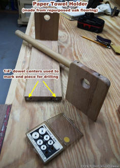 Oak Paper Towel Holder - Marking Dowel Holes - Airplanes and Rockets