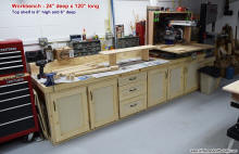 120" x 24" Workbench Built from 2x4s & Plywood - Airplanes and Rockets
