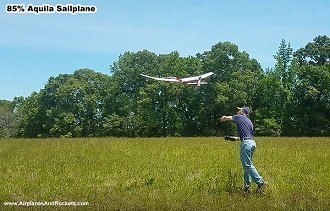 85% Aquila Sailplane Glider Maiden Flight Launch - Airplanes and Rockets