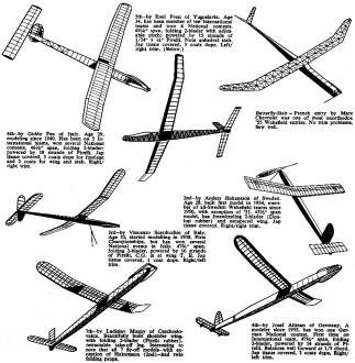 Wakefield model drawings - Airplanes and Rockets