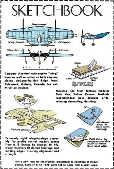 Sketchbook, October 1958 American Modeler - Airplanes and Rockets