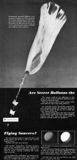 Are Secret Balloons the Flying Saucers? - Airplanes and Rockets