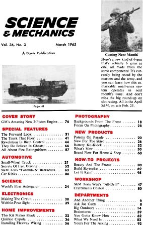 March 1965 Science and Mechanics Table of Contents - RF Cafe