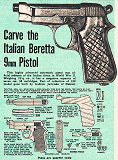 Carve the Italian Beretta 9mm Pistol, December 1954 Air Trails - Airplanes and Rockets