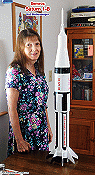 Supermodel Melanie with Semroc Saturn 1B Model Rocket Kit - Airplanes and Rockets